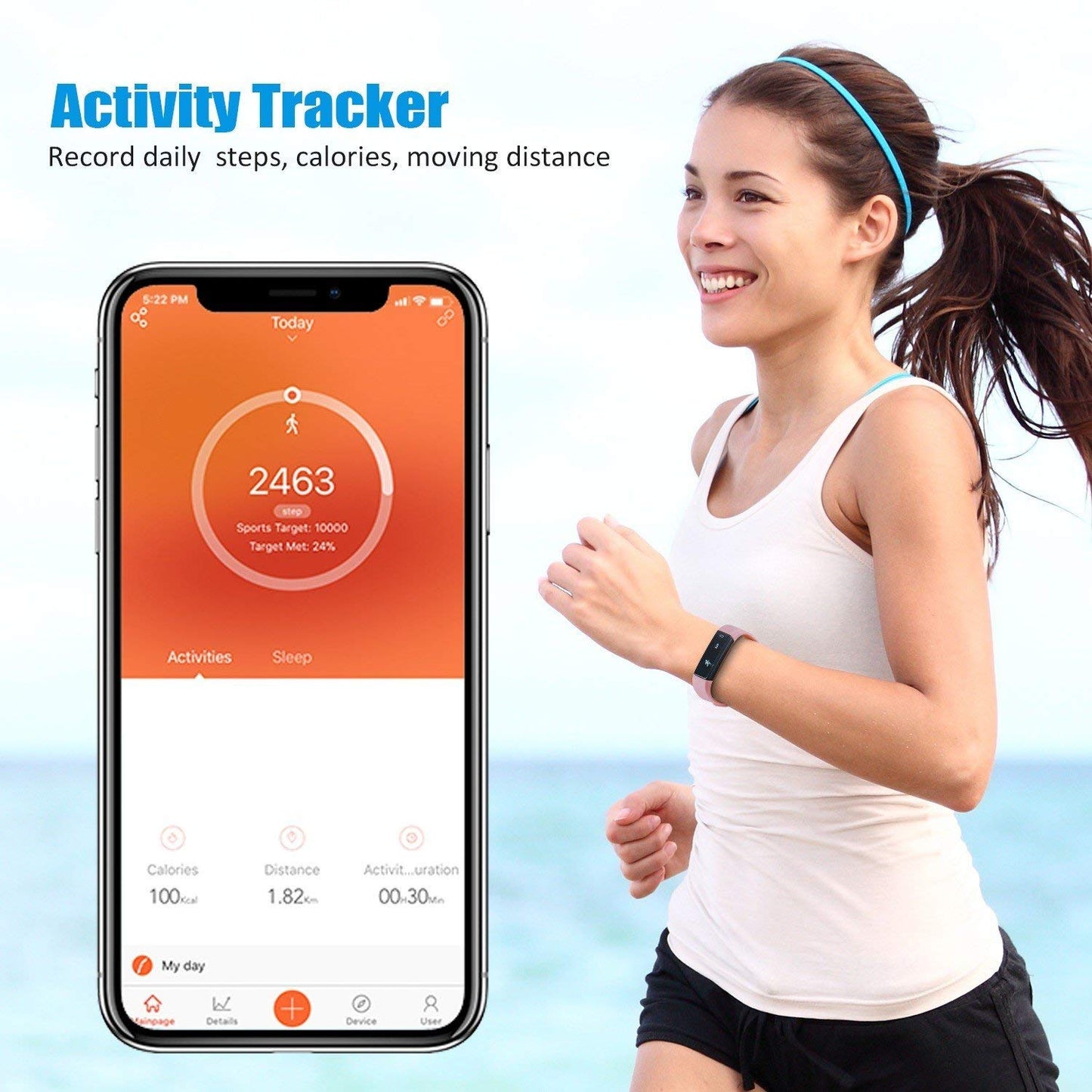 SmartFit Slim Aktivitetsarmband med Extra Band – Hälsospårning i Stilren Design