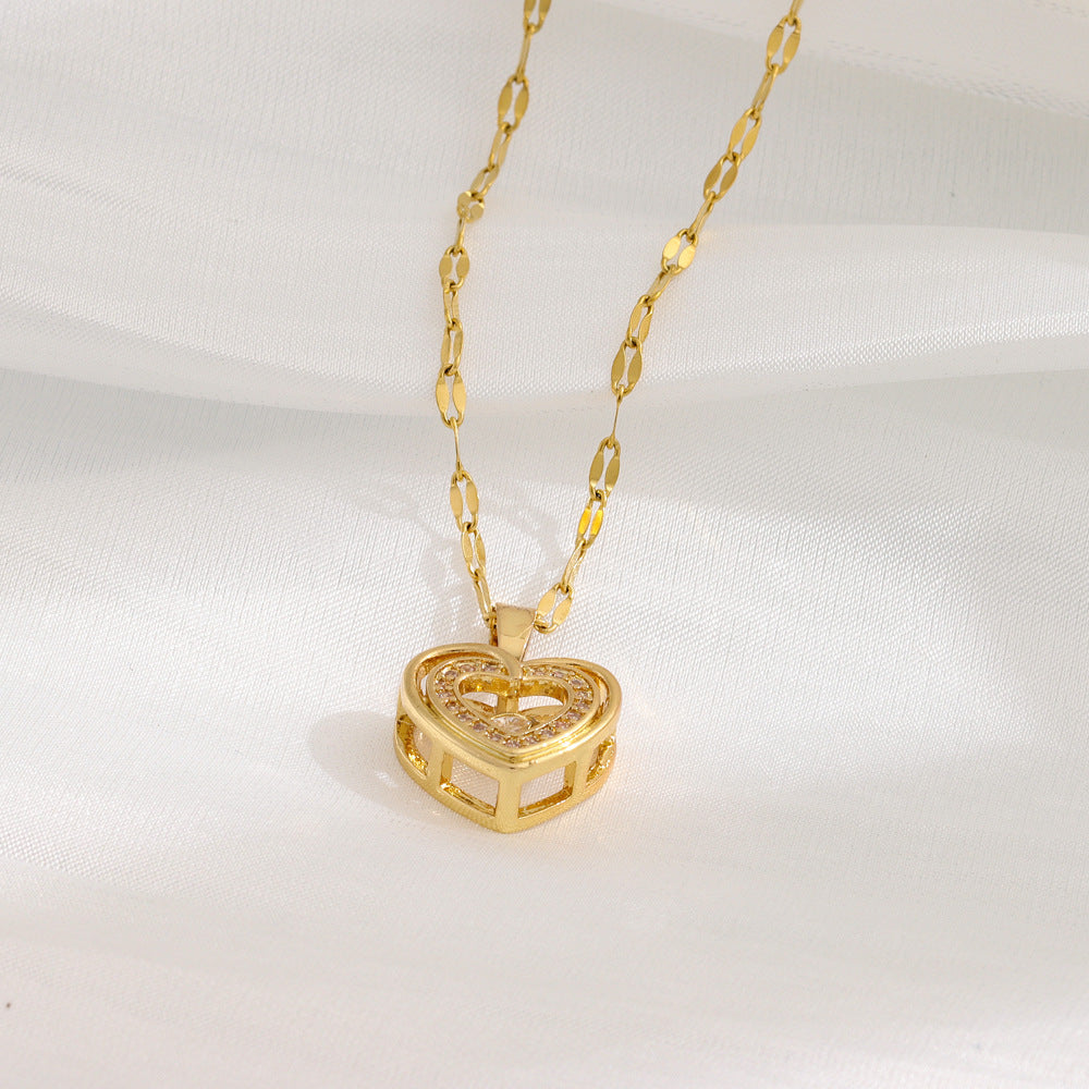 Halsband Double-Layer Love med Glittrande Rhinestones – Elegant Kärlek i Smyckeform