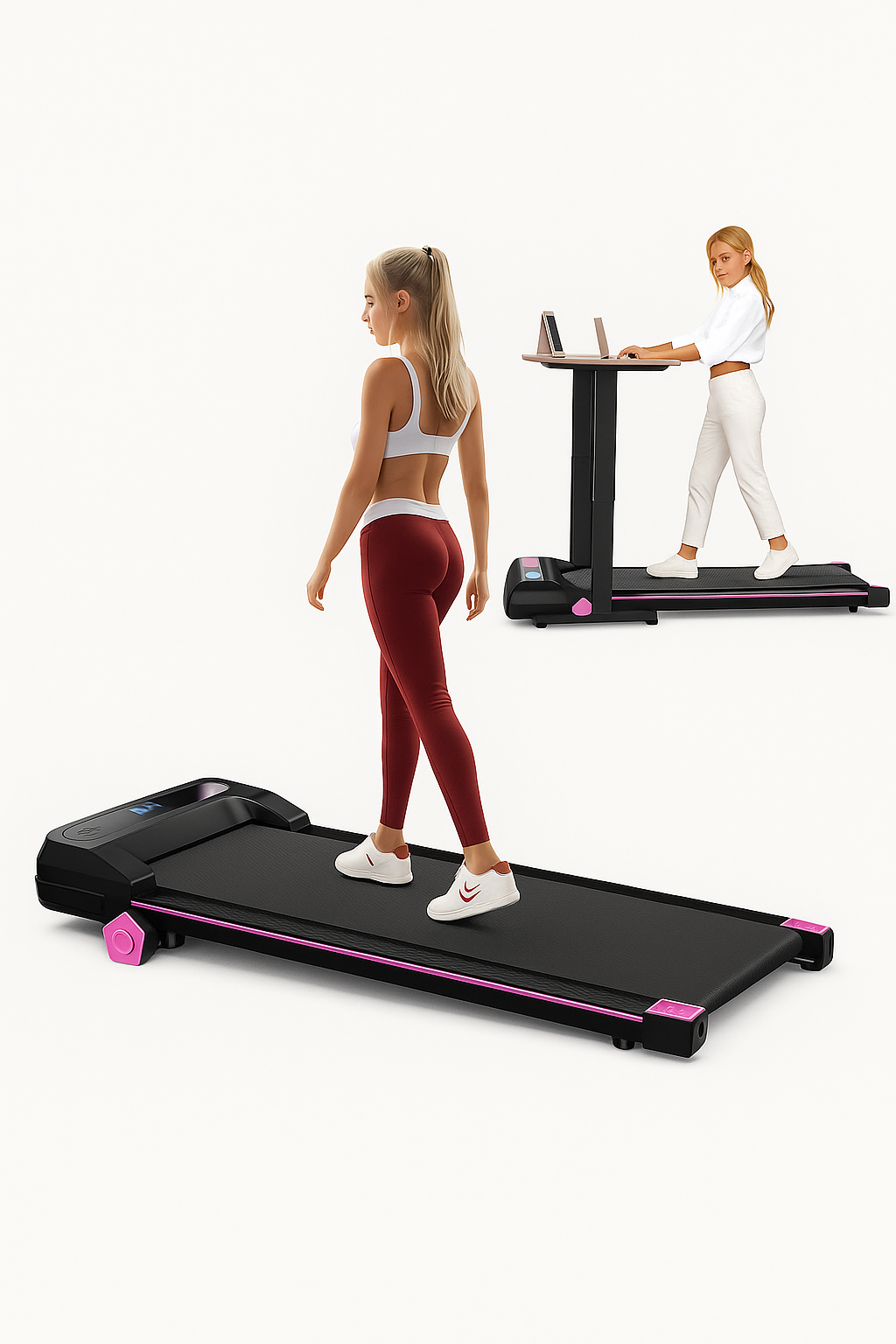Löpband för hemmabruk– Under Desk Treadmill med Bluetooth & 5-läges lutning