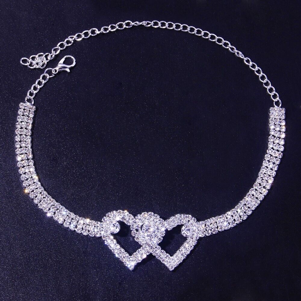 Anklet Double Heart – Glittrande Kärlek för Ditt Steg