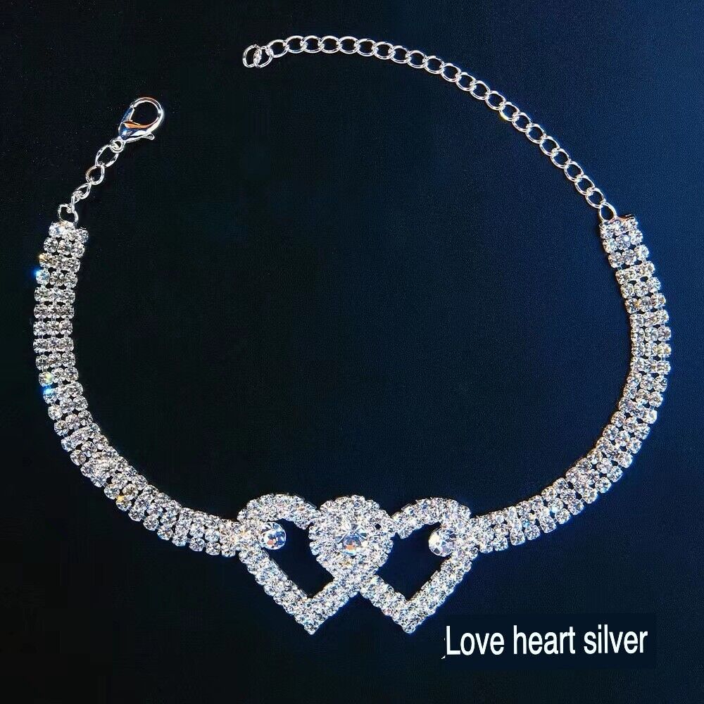 Anklet Double Heart – Glittrande Kärlek för Ditt Steg