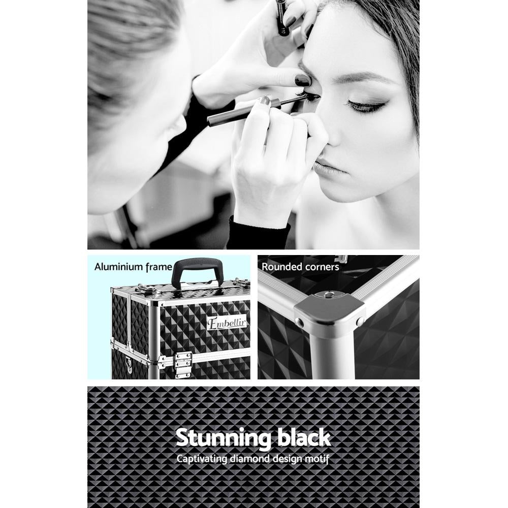 Embellir Portabel Smink- & Skönhetsväska – Diamond Black