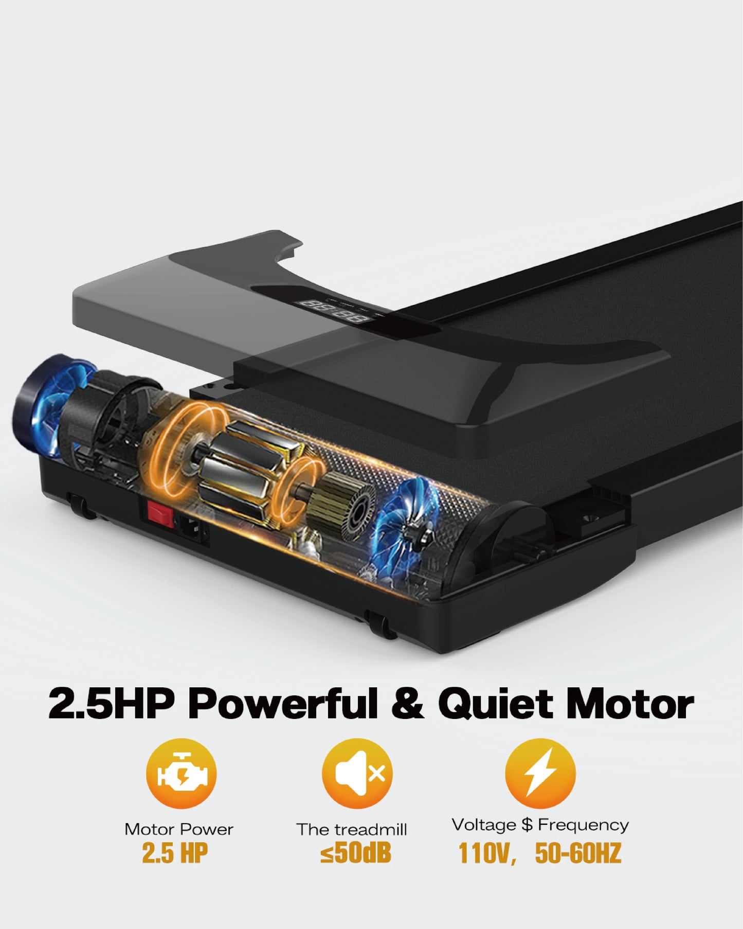 Löpband för för hemmabruk – Stilrent, Tyst & Extra Brett med Bluetooth & 2.5HP Motor