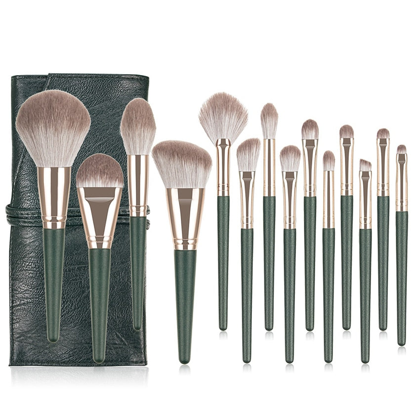 14-delars Green Cloud Sminkborstset