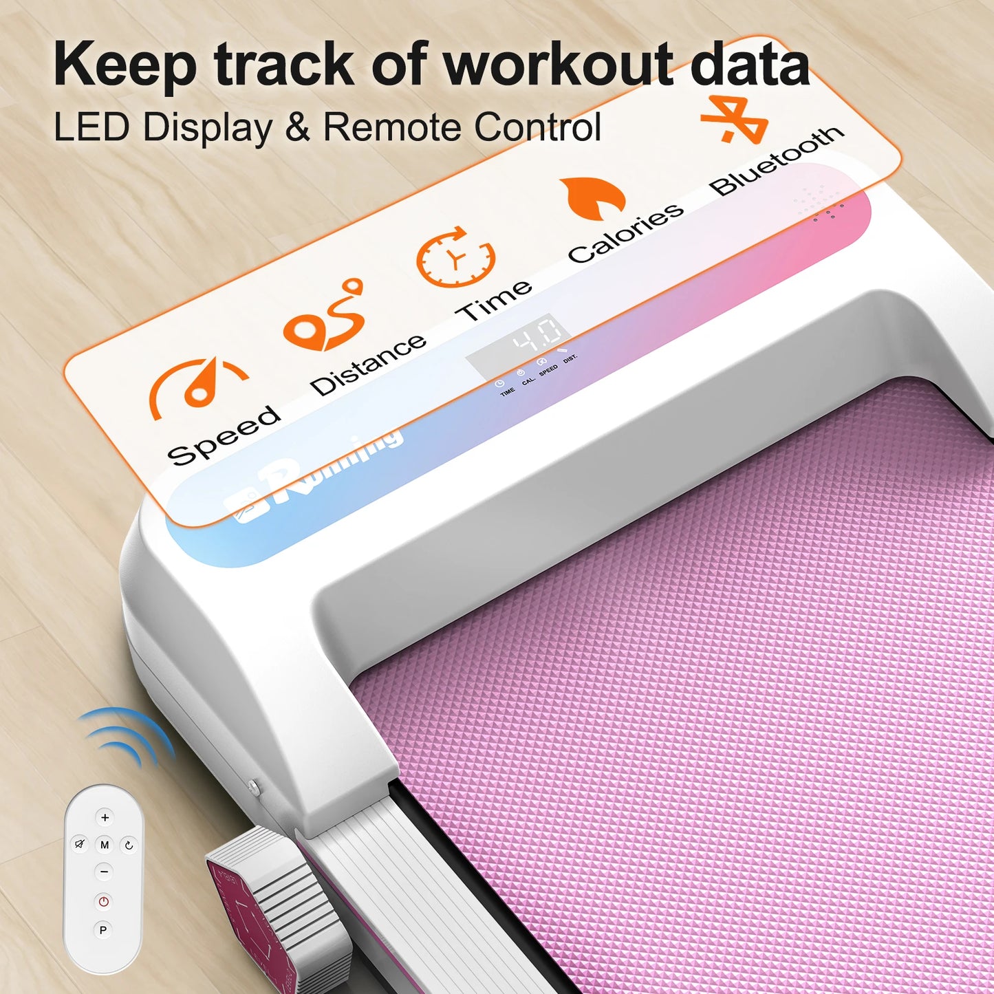 Löpband för hemmabruk– Under Desk Treadmill med Bluetooth & 5-läges lutning