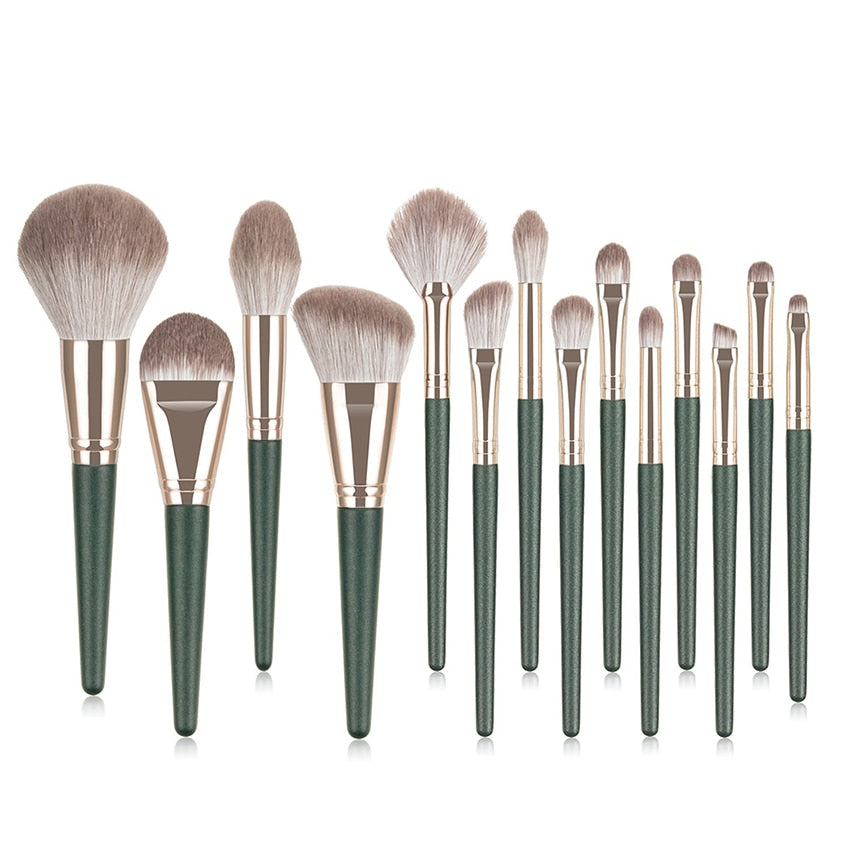 14-delars Green Cloud Sminkborstset