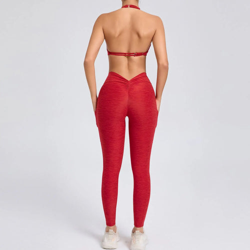 Sexy 2PCS Yoga Set – Stilren Support med Shorts & Crop Top