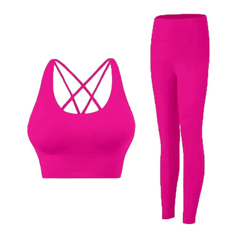 2-Delat Yoga Set – Sport-BH med Korsrygg & Skulpterande Leggings
