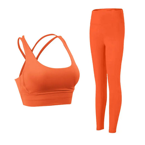 2-Delat Yoga Set – Sport-BH med Korsrygg & Skulpterande Leggings