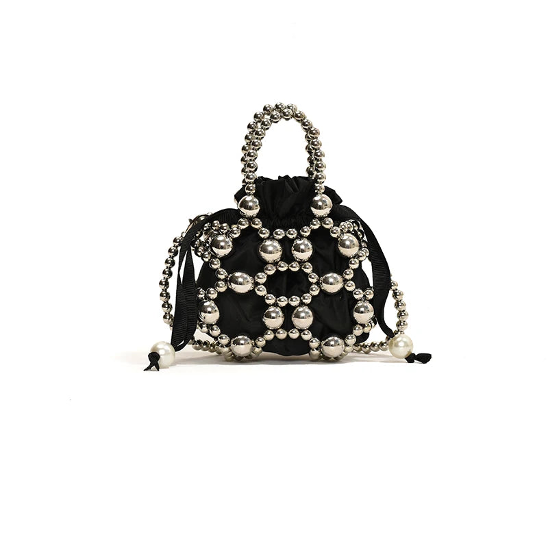 Handgjord Pärlväska – Elegant Mini-Tote för Fest & Middag