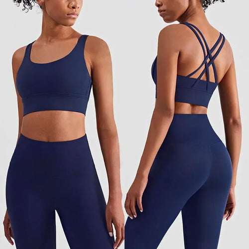 2-Delat Yoga Set – Sport-BH med Korsrygg & Skulpterande Leggings