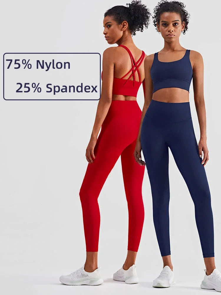 2-Delat Yoga Set – Sport-BH med Korsrygg & Skulpterande Leggings