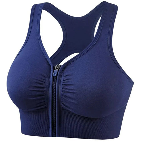 Women's Sports Bra – Fitness Top med Dragkedja & Bekväm Stöddesign