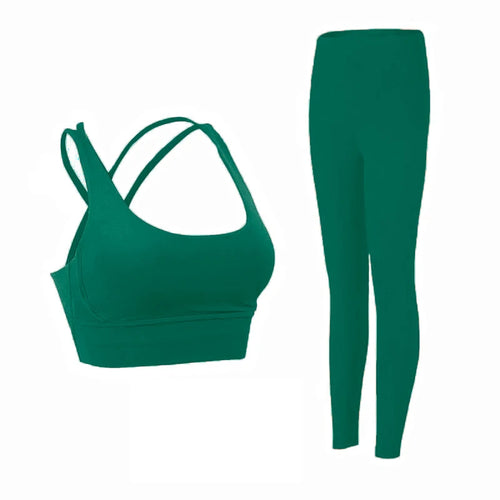 2-Delat Yoga Set – Sport-BH med Korsrygg & Skulpterande Leggings