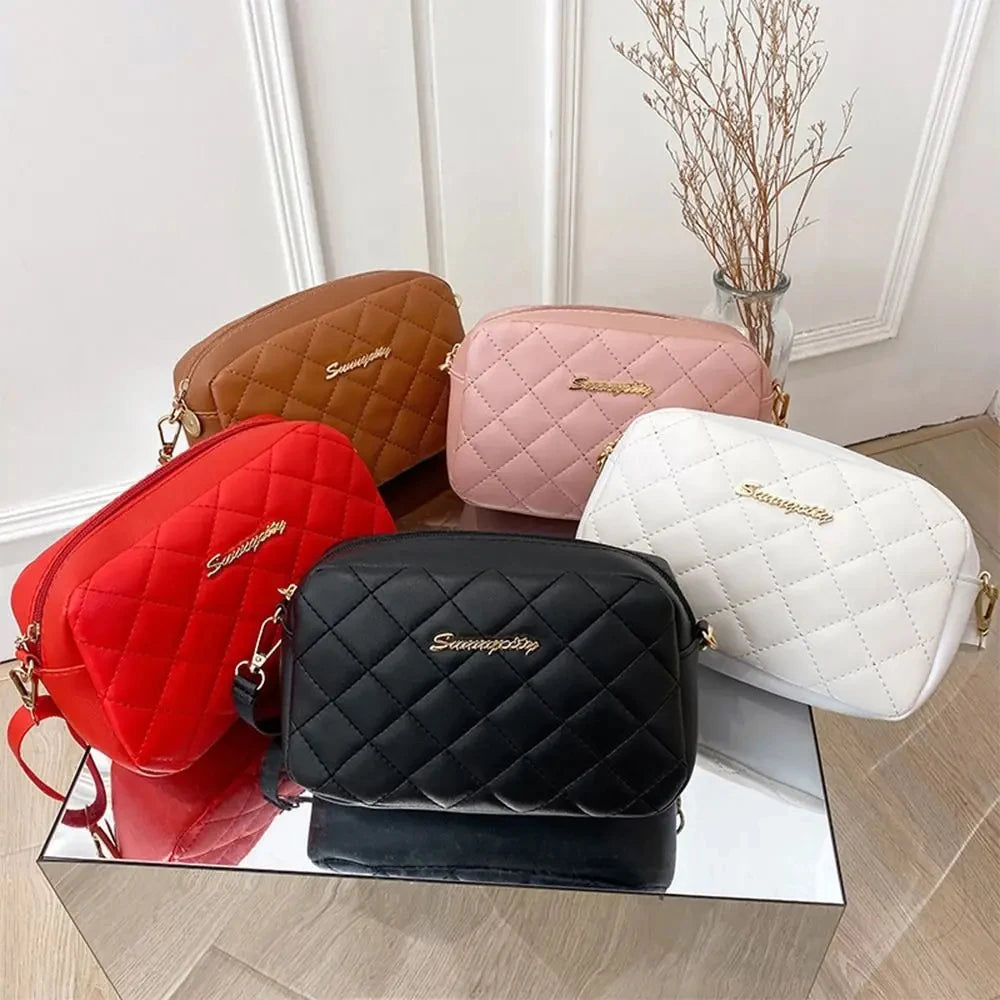 Quiltad Crossbody-väska – Stilren & Praktisk Axelremsväska 2024