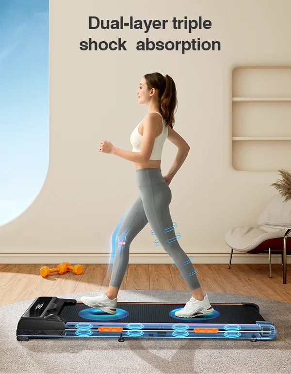 Löpband för hemmabruk Under Desk Treadmill med Lutning & Trippel Stötdämpning