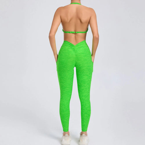Sexy 2PCS Yoga Set – Stilren Support med Shorts & Crop Top