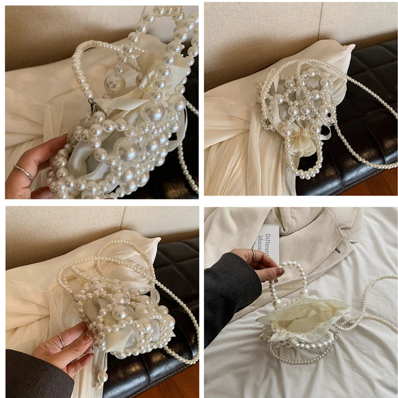 Handgjord Pärlväska – Elegant Mini-Tote för Fest & Middag