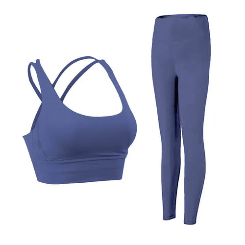 2-Delat Yoga Set – Sport-BH med Korsrygg & Skulpterande Leggings