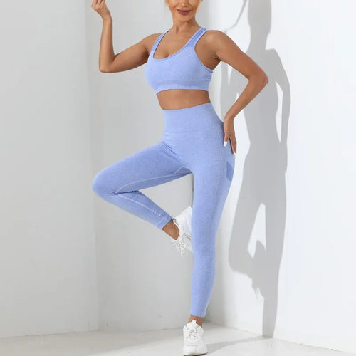 Yoga Basic Seamless Set – 2-delat Set med Hög Stretch & Stilren Support