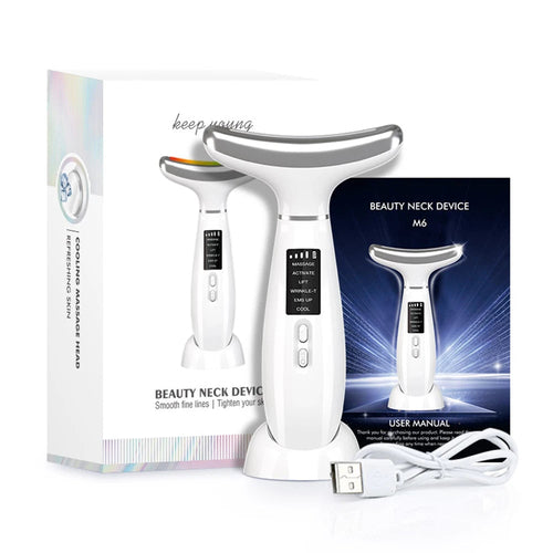 IceGlow Pro – 6-i-1 Ansikts- & Nackmassager med Kyla, EMS & LED-ljus