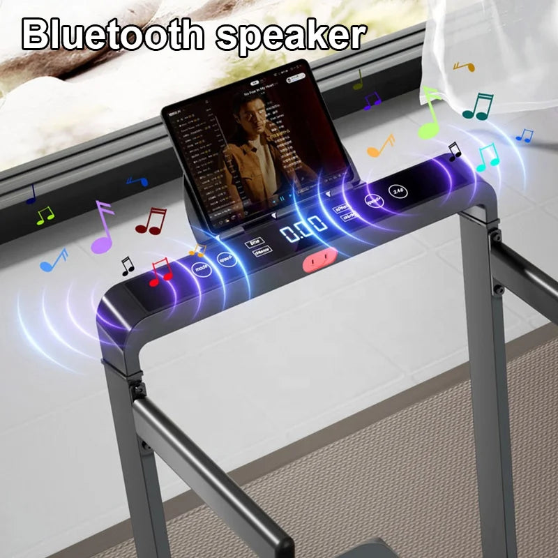 Smart löpband med LED & Bred Löpplattform – Stilren & Kraftfull för Hemmabruk
