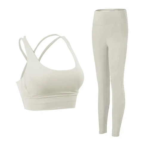 2-Delat Yoga Set – Sport-BH med Korsrygg & Skulpterande Leggings