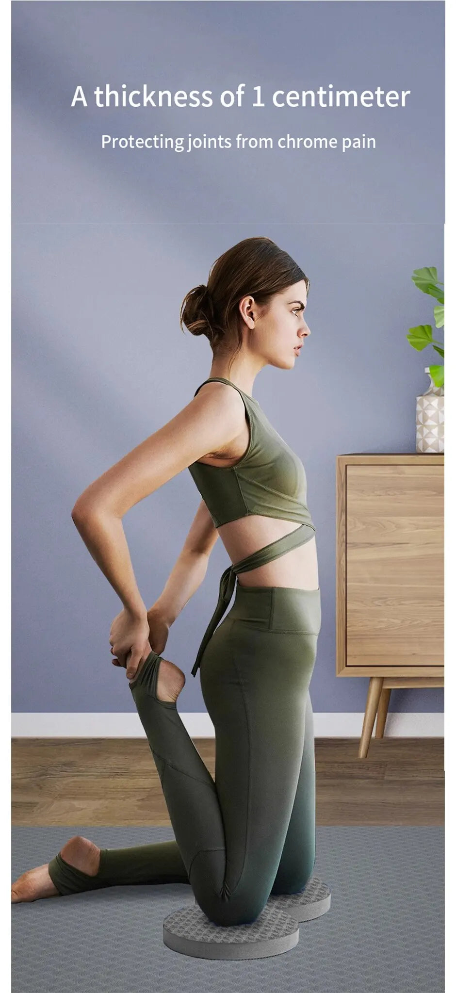 Runda Yoga Knäskydd 2-pack – Extra Dämpning för Knän, Handleder & Armbågar