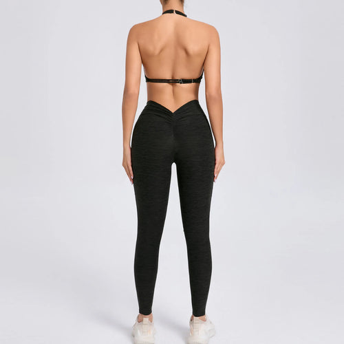Sexy 2PCS Yoga Set – Stilren Support med Shorts & Crop Top