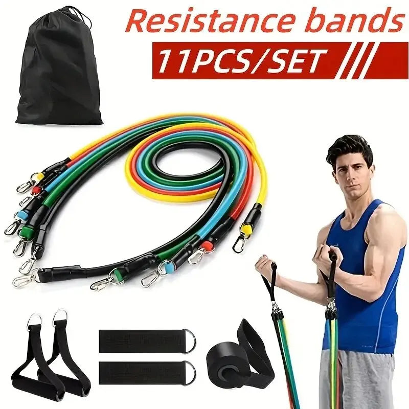 11-delars Resistance Band Set – Träna Styrka & Rörlighet Var du Vill!