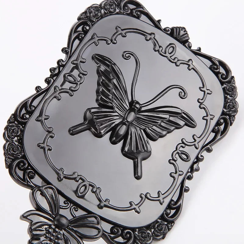 Handhållen Sminkspegel Butterfly Style Retro – Europeisk Design med Tredimensionell Relief