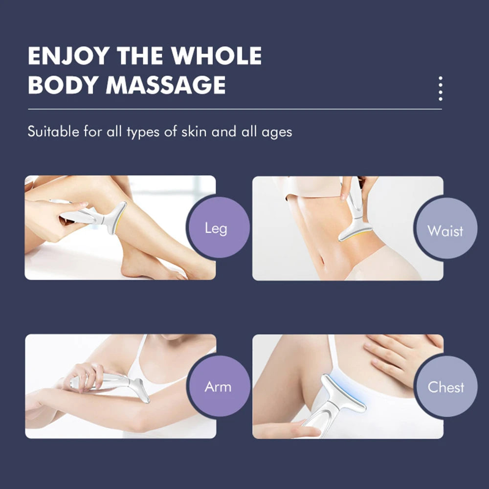 IceGlow Pro – 6-i-1 Ansikts- & Nackmassager med Kyla, EMS & LED-ljus
