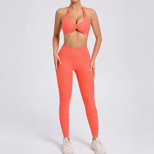 Sexy 2PCS Yoga Set – Stilren Support med Shorts & Crop Top