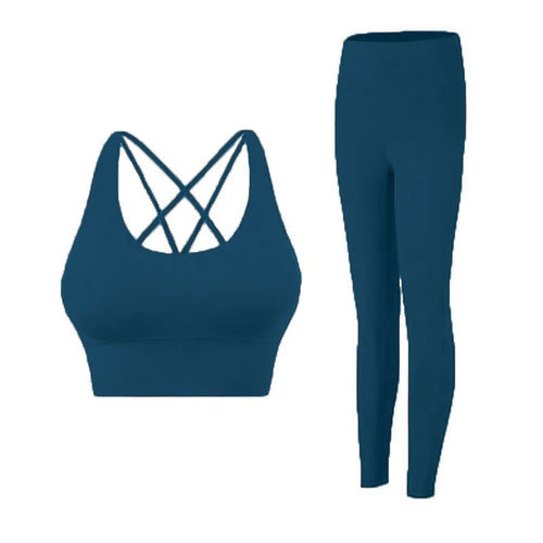2-Delat Yoga Set – Sport-BH med Korsrygg & Skulpterande Leggings