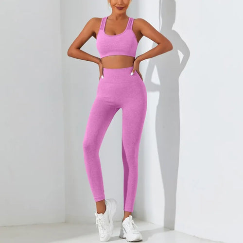 Yoga Basic Seamless Set – 2-delat Set med Hög Stretch & Stilren Support