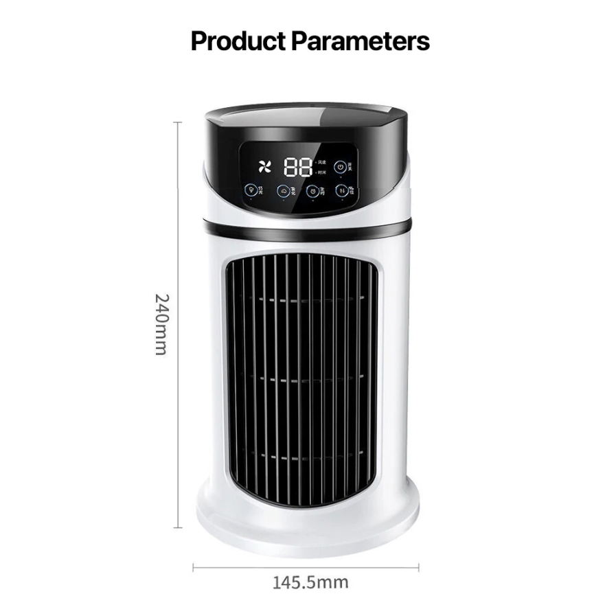 Mini Portabel Luftkylare – 3-i-1 Fläkt, Kylning & Luftfuktare (USB)