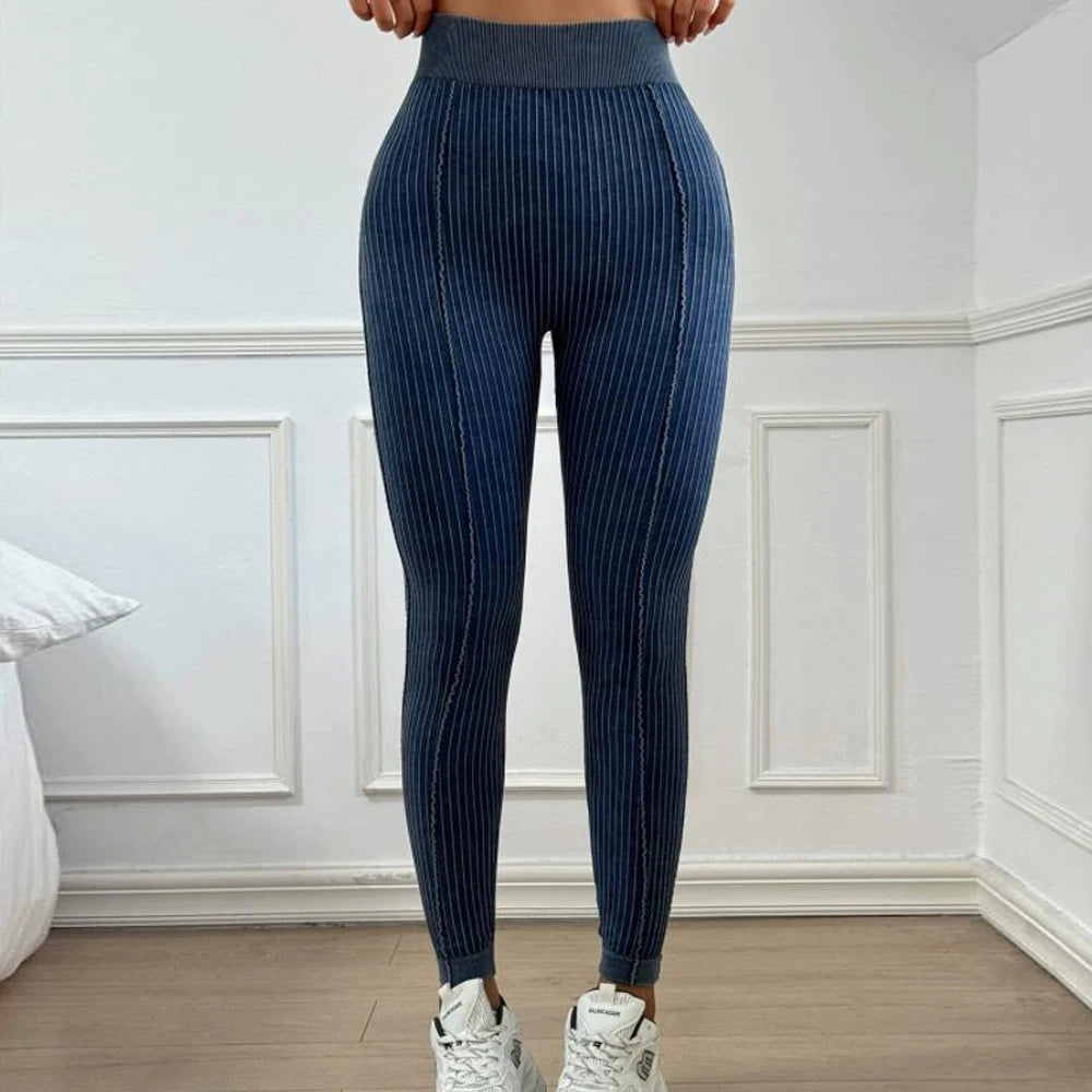 Women Gym V Back Leggings – Randiga & Lyftande Träningstights för Kurvor med Power