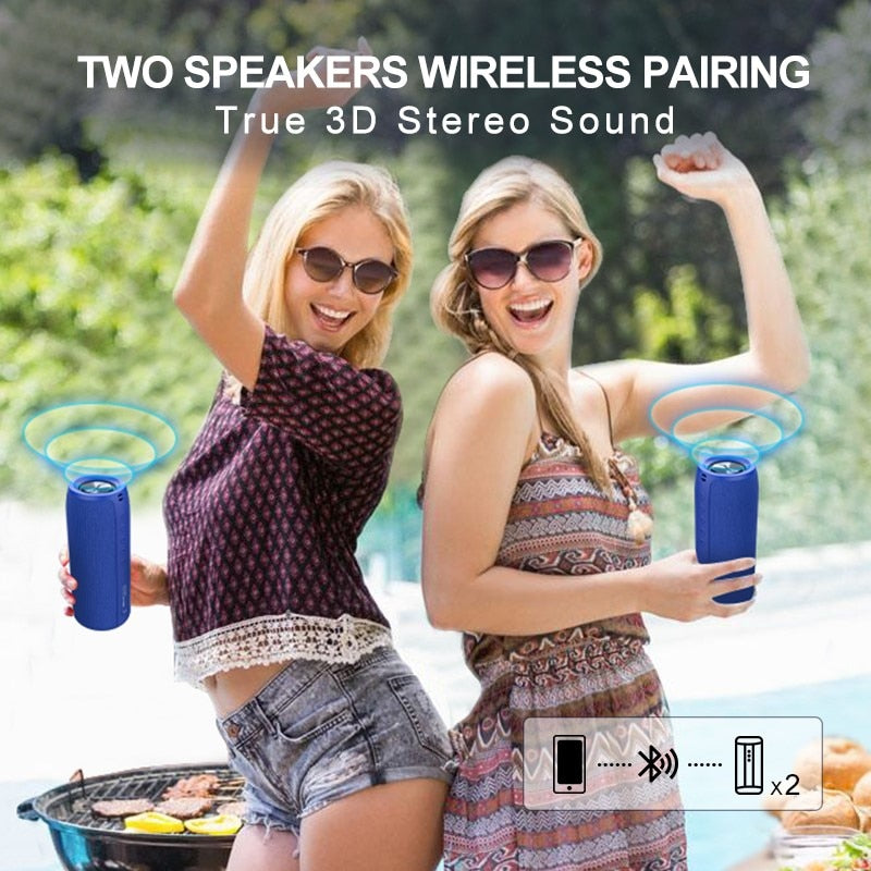 Bärbar Högtalare- Bluetooth Portable Subwoofer Waterproof Sound Box Speaker