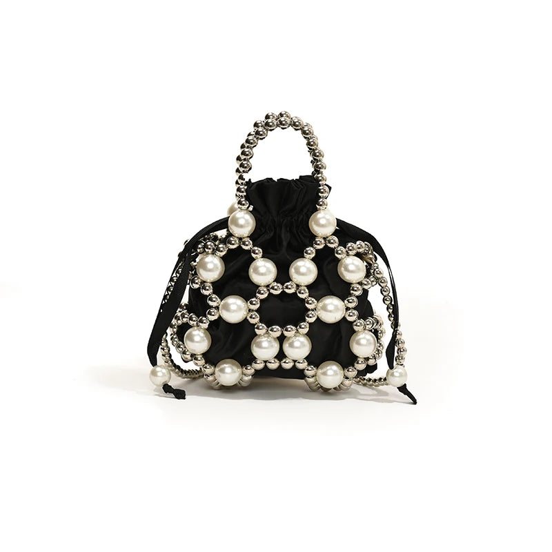 Handgjord Pärlväska – Elegant Mini-Tote för Fest & Middag