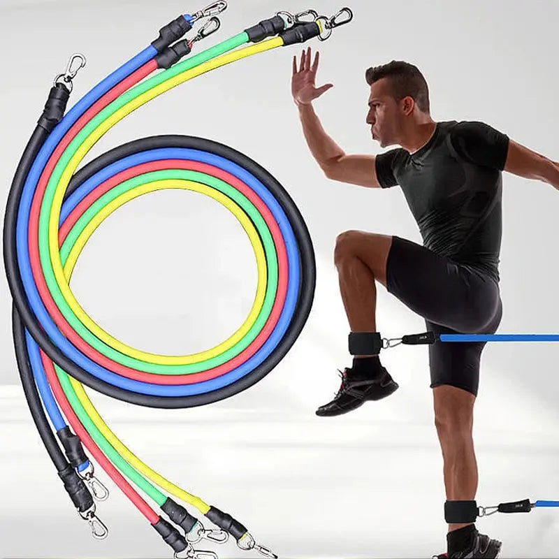 11-delars Resistance Band Set – Träna Styrka & Rörlighet Var du Vill!