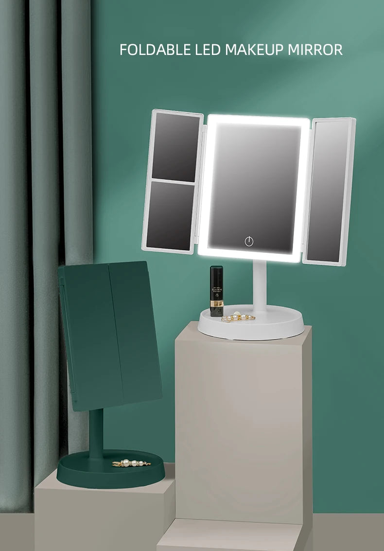 LED sminkspegel med Touch och 3 Toner – Modern Design med Bakgrundsbelysning
