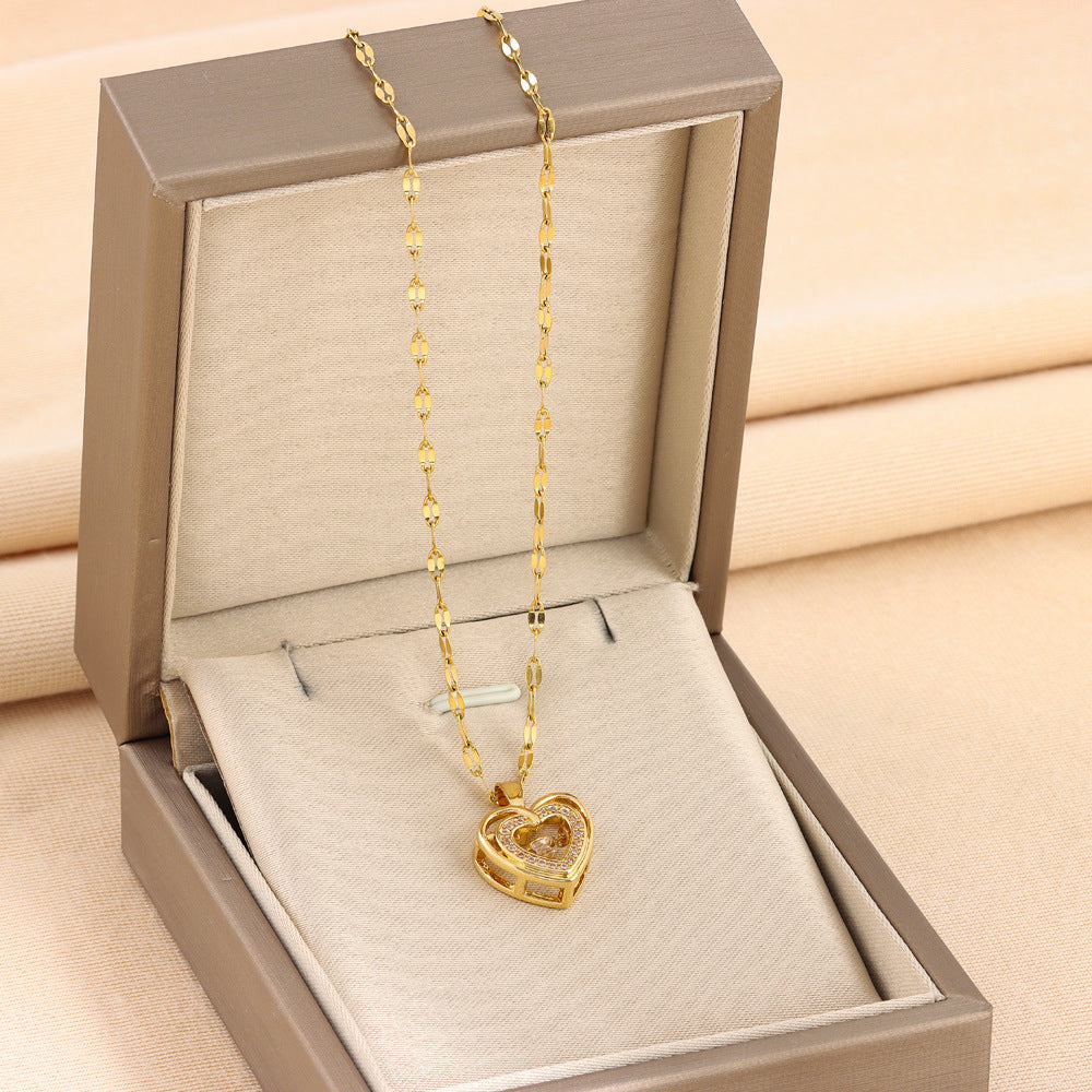Halsband Double-Layer Love med Glittrande Rhinestones – Elegant Kärlek i Smyckeform