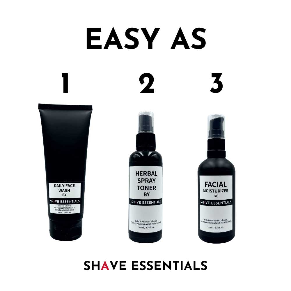Daily Skin Care Kit – Komplett Hudvårdsrutin med Rengöring, Toner & Fuktkräm