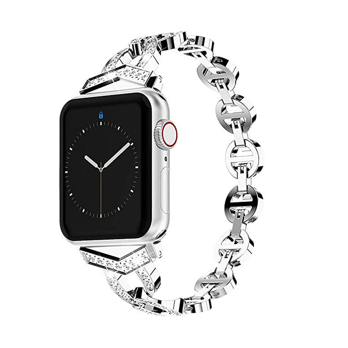 Diamond Stainless Steel strap For Apple Watch band 38mm 42mm 40/44mm Bracelet woman watchband for iWatch Series 6 SE 5 4 3 belt-2