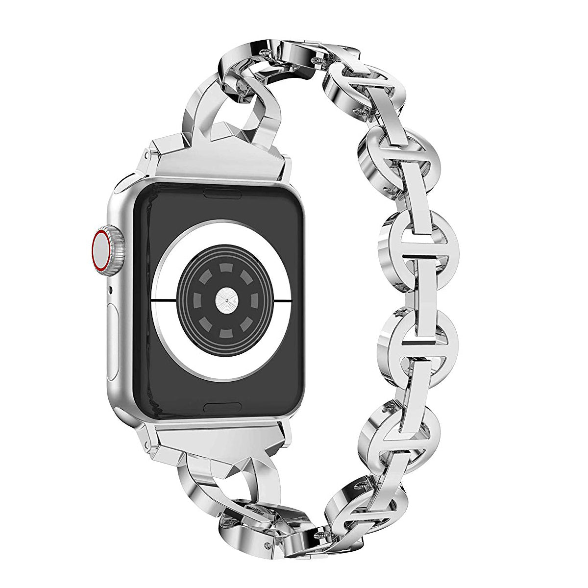 Diamond Stainless Steel strap For Apple Watch band 38mm 42mm 40/44mm Bracelet woman watchband for iWatch Series 6 SE 5 4 3 belt-3