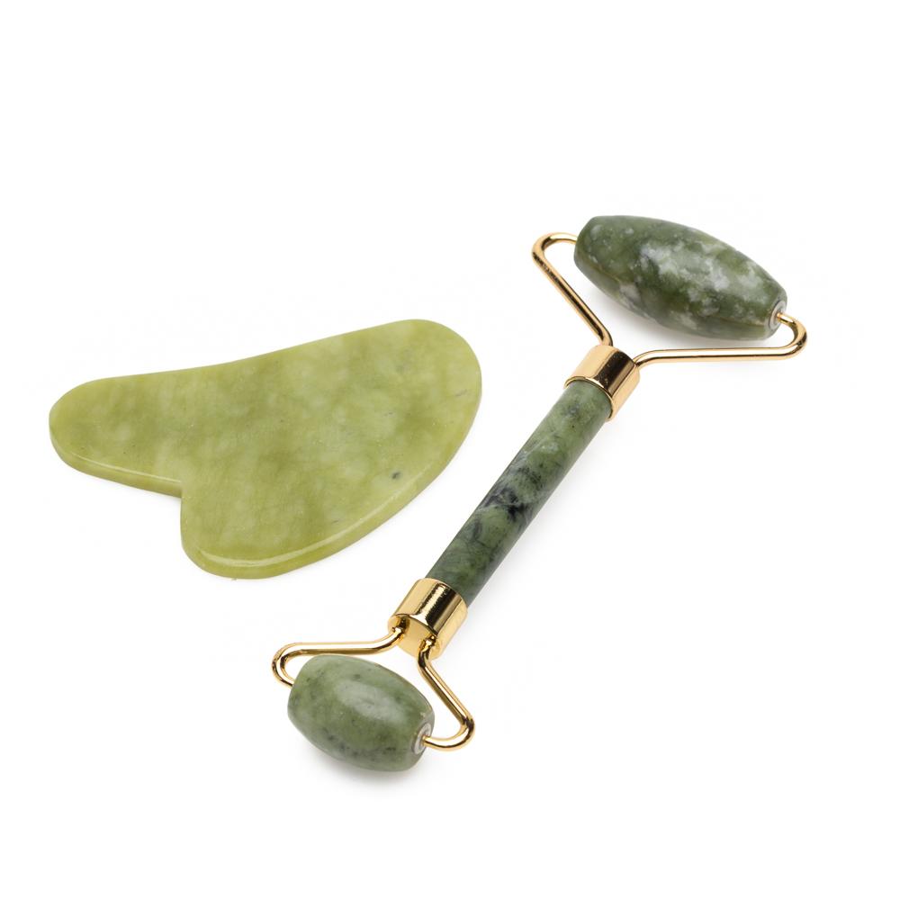 Naturlig Jade Roller & Gua Sha – Motverkar Puffighet och Främjar Hudhälsa