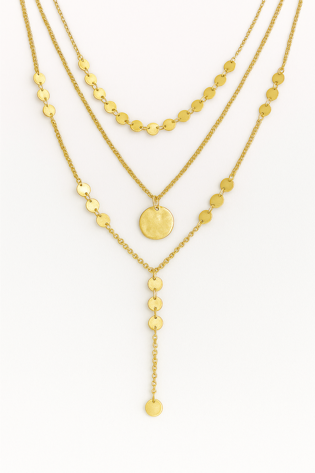 Halsband Disc Drop Layered – Elegant Layer Look med Enkla Detaljer