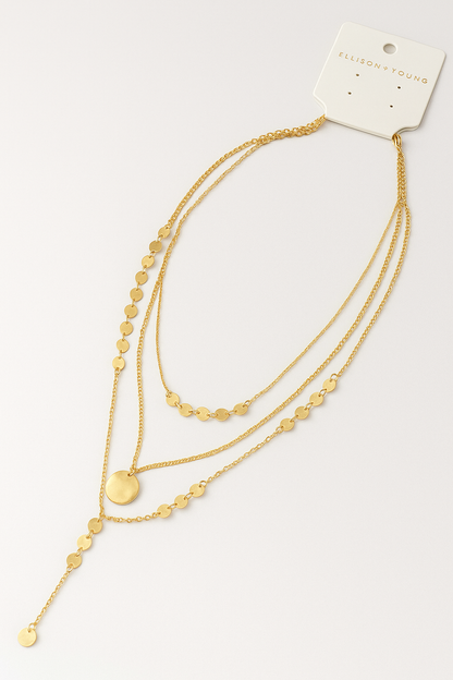 Halsband Disc Drop Layered – Elegant Layer Look med Enkla Detaljer
