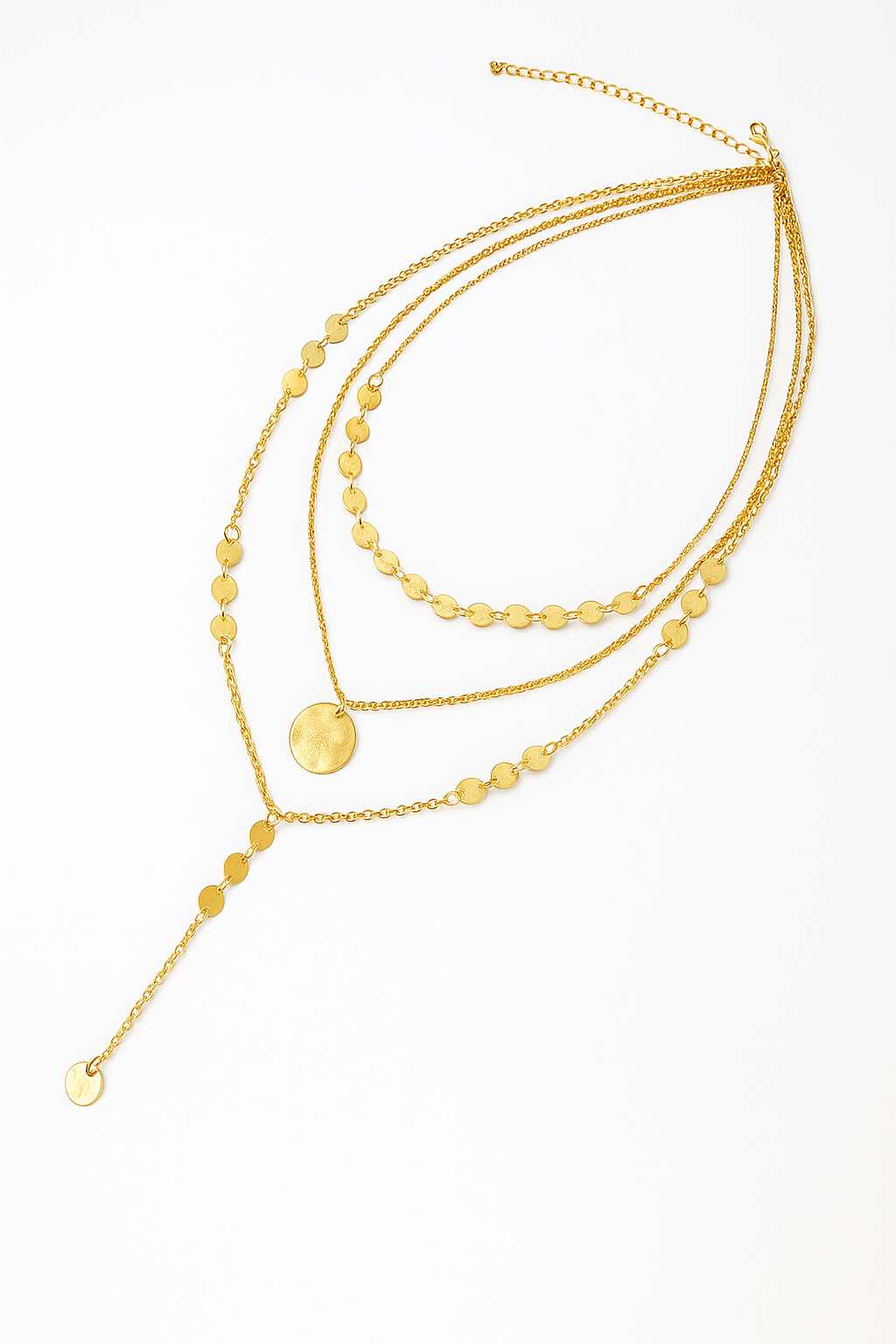Halsband Disc Drop Layered – Elegant Layer Look med Enkla Detaljer