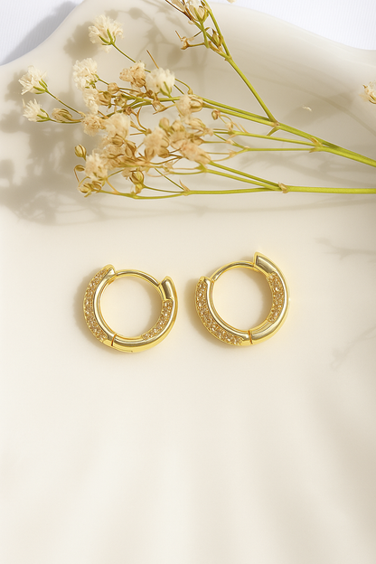 Örhängen 24 Karats Cubic Zirconia Hoops – Glittrande Elegans i Liten Förpackning